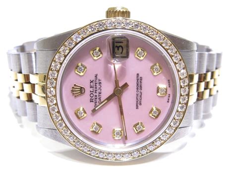 women's rolex watch pink|Rolex watch pink face.